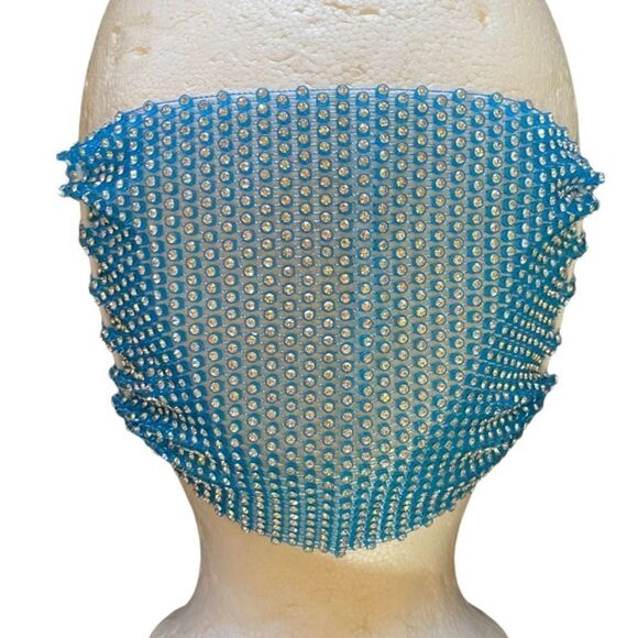 Rhinestone Netting Mask‎ Sheer Cover-Up NWT - Picture 1 of 7